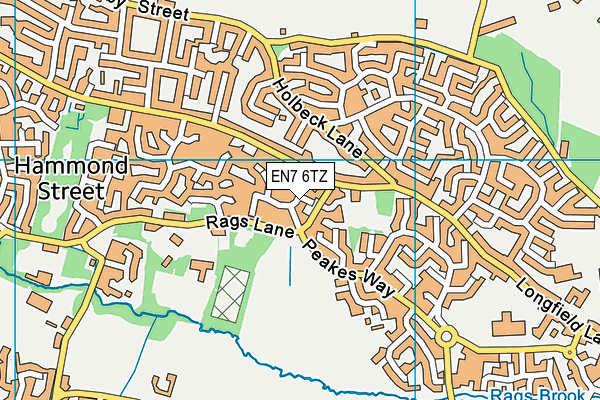 EN7 6TZ map - OS VectorMap District (Ordnance Survey)