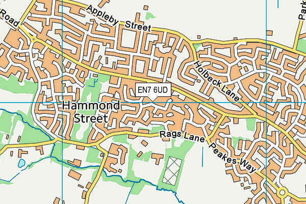 EN7 6UD map - OS VectorMap District (Ordnance Survey)