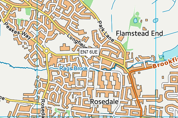 EN7 6UE map - OS VectorMap District (Ordnance Survey)