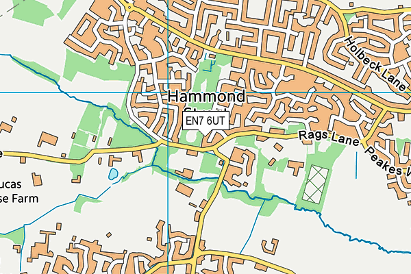 EN7 6UT map - OS VectorMap District (Ordnance Survey)