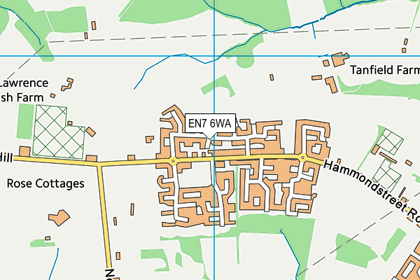 EN7 6WA map - OS VectorMap District (Ordnance Survey)