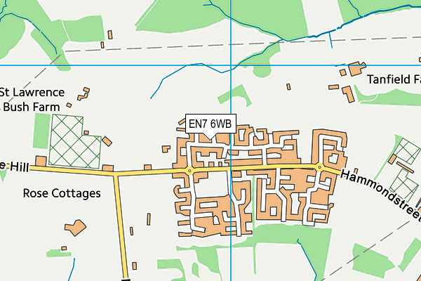 EN7 6WB map - OS VectorMap District (Ordnance Survey)