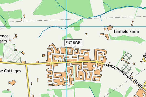 EN7 6WE map - OS VectorMap District (Ordnance Survey)