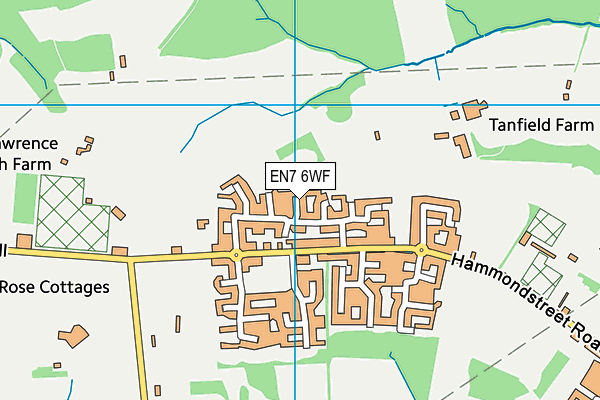 EN7 6WF map - OS VectorMap District (Ordnance Survey)