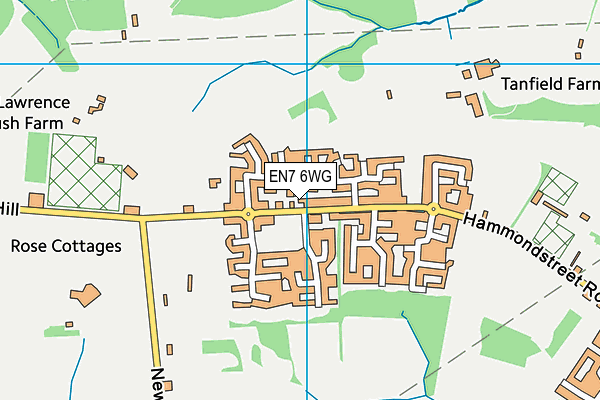 EN7 6WG map - OS VectorMap District (Ordnance Survey)