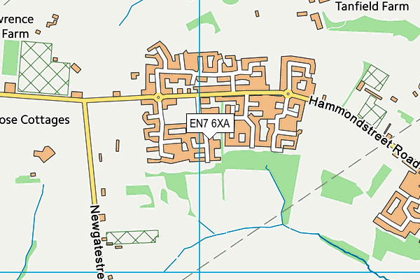 EN7 6XA map - OS VectorMap District (Ordnance Survey)