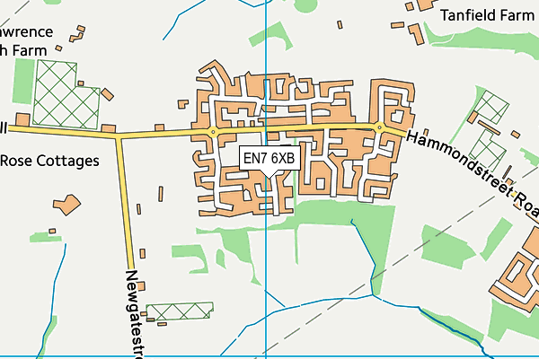 EN7 6XB map - OS VectorMap District (Ordnance Survey)