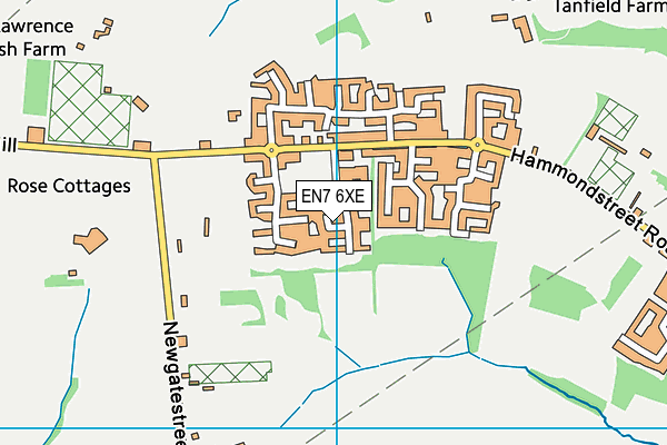 EN7 6XE map - OS VectorMap District (Ordnance Survey)