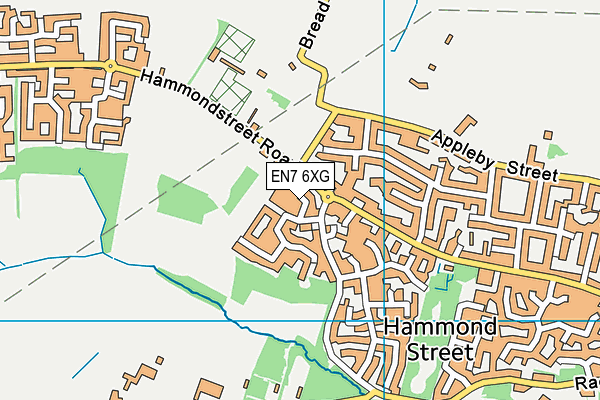 EN7 6XG map - OS VectorMap District (Ordnance Survey)