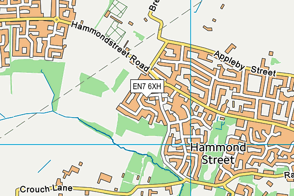 EN7 6XH map - OS VectorMap District (Ordnance Survey)