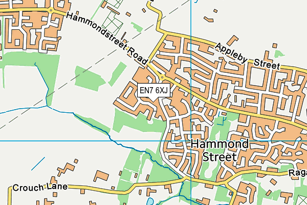 EN7 6XJ map - OS VectorMap District (Ordnance Survey)