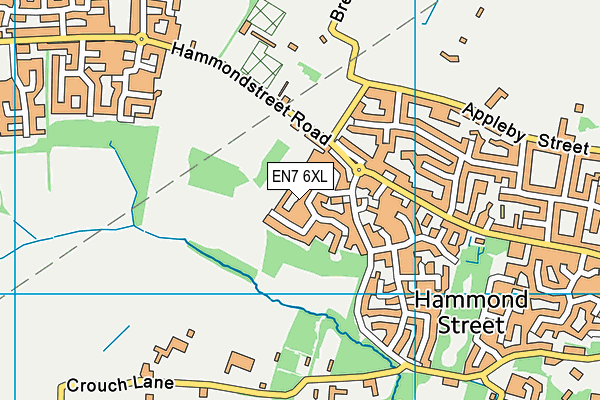 EN7 6XL map - OS VectorMap District (Ordnance Survey)