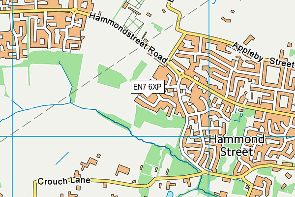 EN7 6XP map - OS VectorMap District (Ordnance Survey)