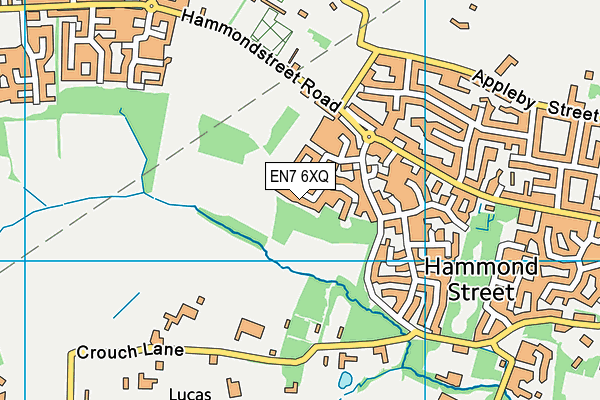 EN7 6XQ map - OS VectorMap District (Ordnance Survey)