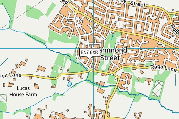 EN7 6XR map - OS VectorMap District (Ordnance Survey)