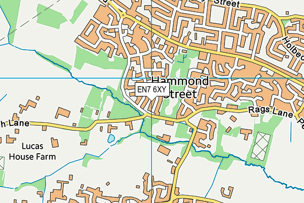 EN7 6XY map - OS VectorMap District (Ordnance Survey)