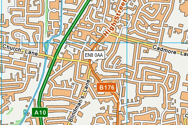 EN8 0AA map - OS VectorMap District (Ordnance Survey)