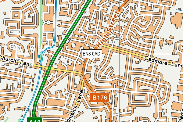 EN8 0AD map - OS VectorMap District (Ordnance Survey)