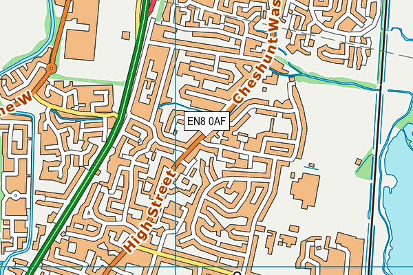 EN8 0AF map - OS VectorMap District (Ordnance Survey)
