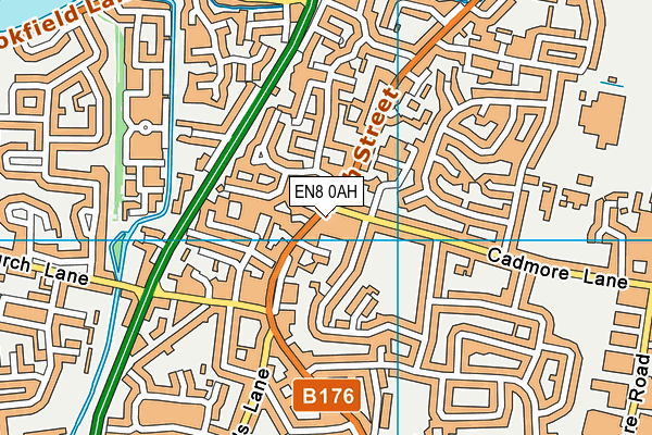 EN8 0AH map - OS VectorMap District (Ordnance Survey)