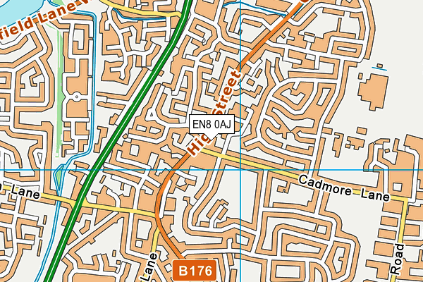 EN8 0AJ map - OS VectorMap District (Ordnance Survey)