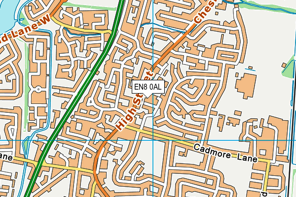 EN8 0AL map - OS VectorMap District (Ordnance Survey)