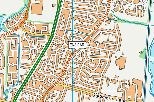 EN8 0AR map - OS VectorMap District (Ordnance Survey)