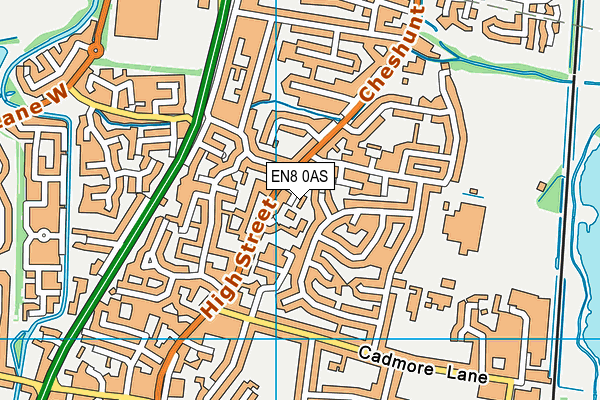 EN8 0AS map - OS VectorMap District (Ordnance Survey)
