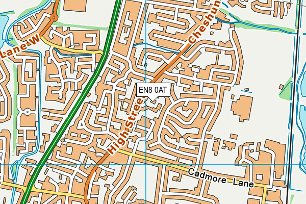 EN8 0AT map - OS VectorMap District (Ordnance Survey)