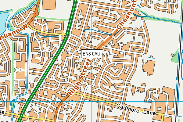 EN8 0AU map - OS VectorMap District (Ordnance Survey)