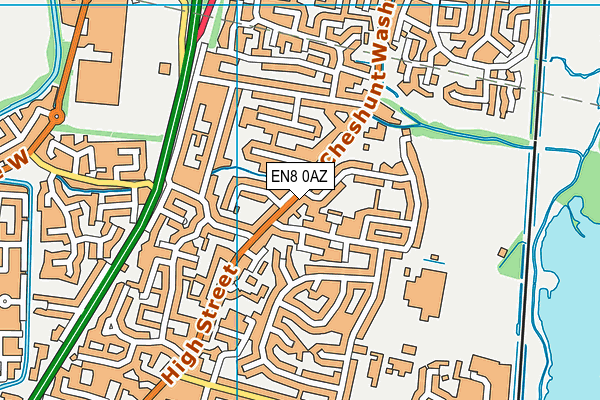 EN8 0AZ map - OS VectorMap District (Ordnance Survey)