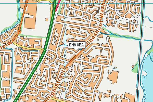 EN8 0BA map - OS VectorMap District (Ordnance Survey)