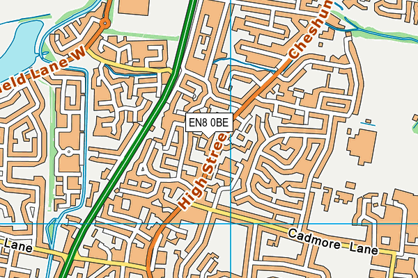 EN8 0BE map - OS VectorMap District (Ordnance Survey)