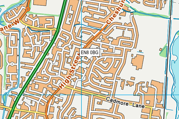 EN8 0BG map - OS VectorMap District (Ordnance Survey)