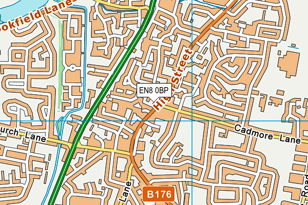 EN8 0BP map - OS VectorMap District (Ordnance Survey)