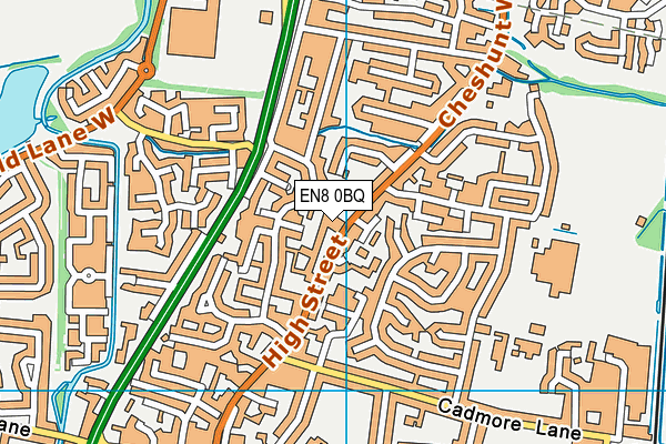 EN8 0BQ map - OS VectorMap District (Ordnance Survey)