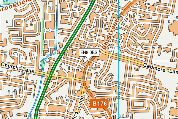 EN8 0BS map - OS VectorMap District (Ordnance Survey)