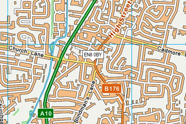 EN8 0BY map - OS VectorMap District (Ordnance Survey)