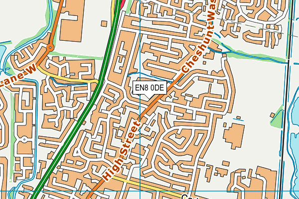 EN8 0DE map - OS VectorMap District (Ordnance Survey)