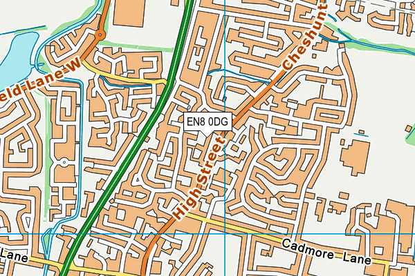 EN8 0DG map - OS VectorMap District (Ordnance Survey)