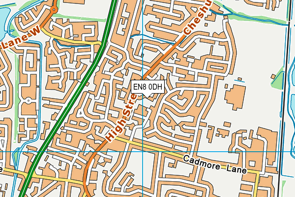EN8 0DH map - OS VectorMap District (Ordnance Survey)