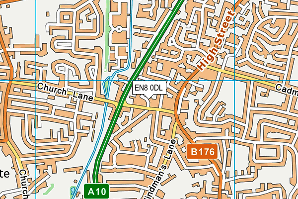 EN8 0DL map - OS VectorMap District (Ordnance Survey)