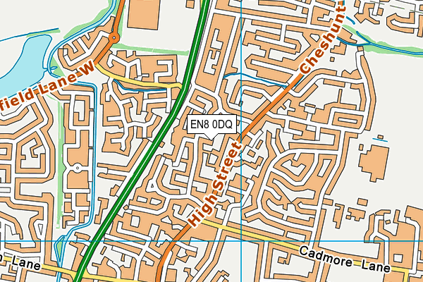 EN8 0DQ map - OS VectorMap District (Ordnance Survey)