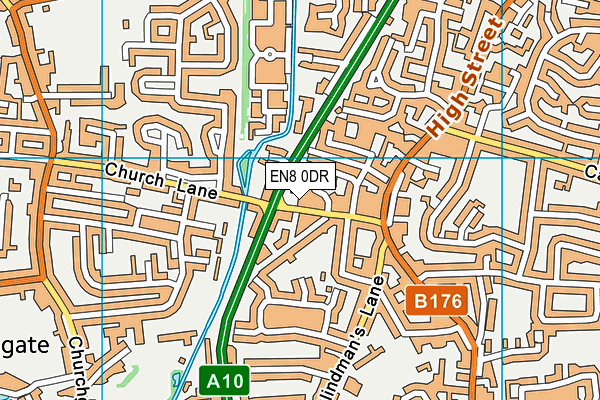 EN8 0DR map - OS VectorMap District (Ordnance Survey)