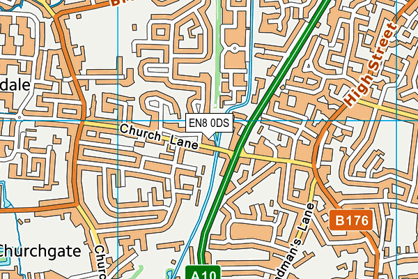 EN8 0DS map - OS VectorMap District (Ordnance Survey)