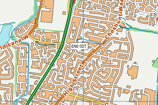 EN8 0DT map - OS VectorMap District (Ordnance Survey)