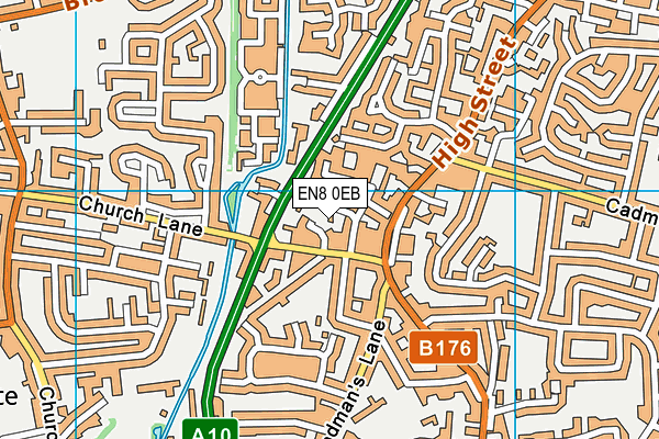 EN8 0EB map - OS VectorMap District (Ordnance Survey)