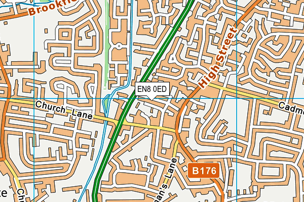 EN8 0ED map - OS VectorMap District (Ordnance Survey)