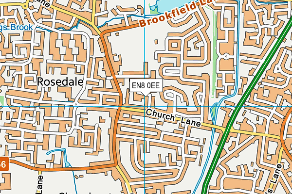 EN8 0EE map - OS VectorMap District (Ordnance Survey)