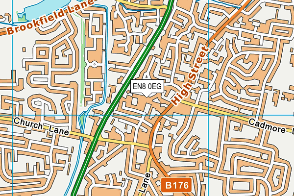 EN8 0EG map - OS VectorMap District (Ordnance Survey)
